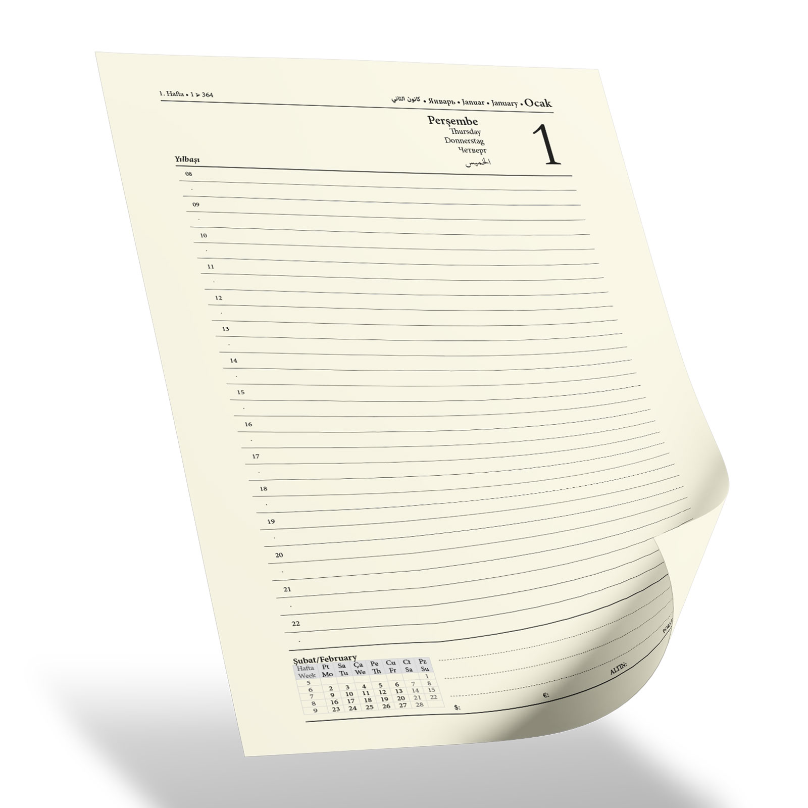 ANITTEPE YEŞİL TARİHLİ GİZLİ SPİRALLİ AJANDA (17X24 CM)