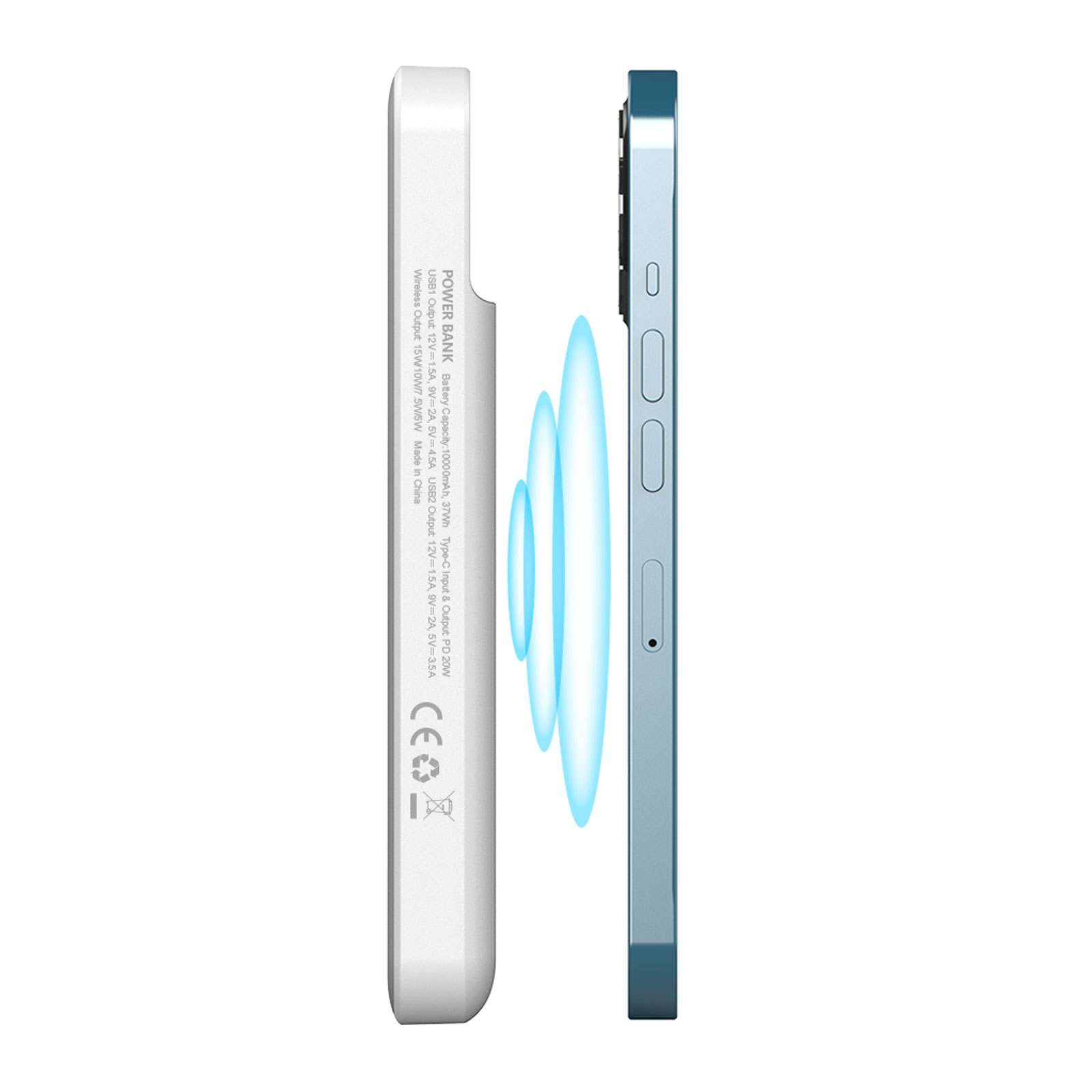 ÜZÜMLÜ 10.000 MAH BEYAZ WIRELESS POWERBANK