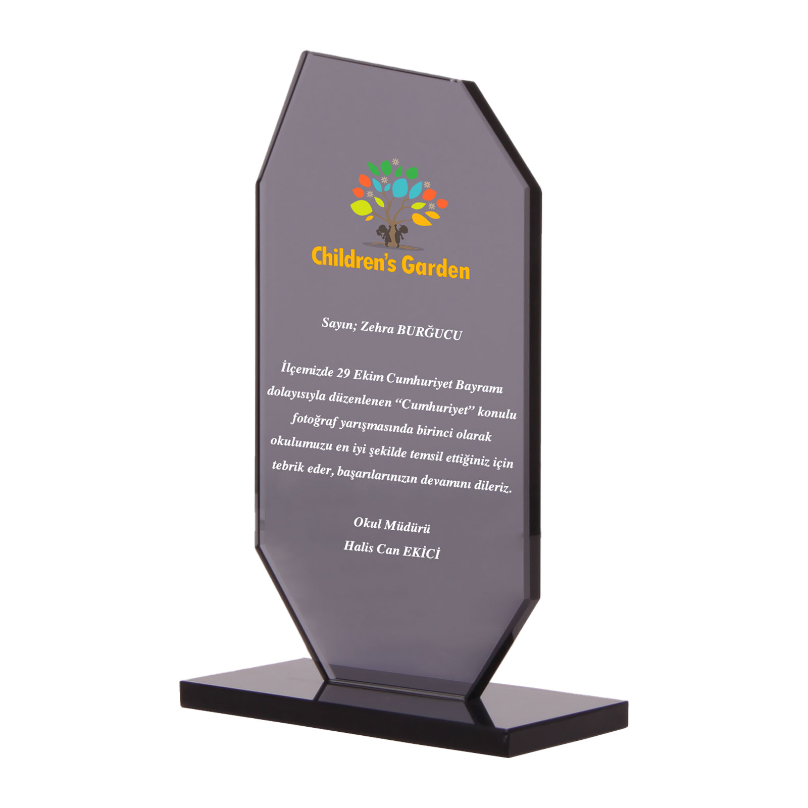 OSKAY SİYAH KRİSTAL PLAKET